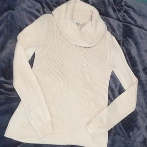 Gap, medium cream cowl neck sweater.